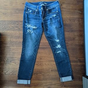 american eagle skinny cropped ripped jeans